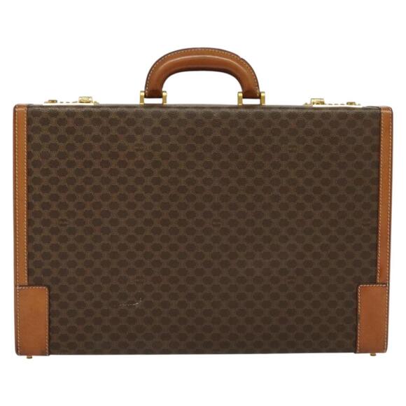 CELINE Macadam Canvas Trunk Pvc Leather Brown Gold - Picture 3 of 13